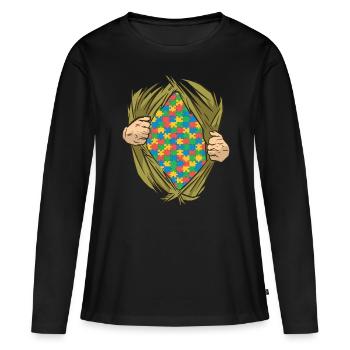 Autistic Autism Autistic - Women's Premium Organic Long Sleeve Shirt - black - Front - Julia (174cm)