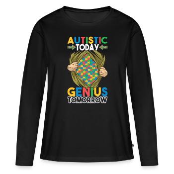 Autistic Autism Autistic - Women's Premium Organic Long Sleeve Shirt - black - Front - Julia (174cm)