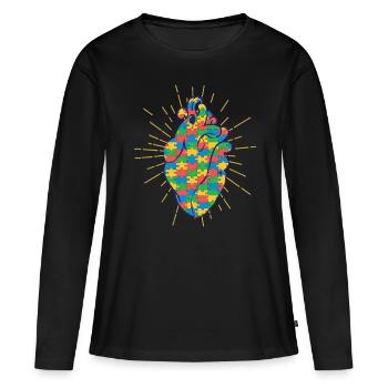 Autistic Autism Autistic - Women's Premium Organic Long Sleeve Shirt - black - Front - Julia (174cm)