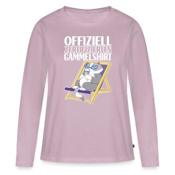 Faulenzer Faulheit Gammeln - Frauen Premium Bio Langarmshirt - Altrosa - Vorne - Julia (174cm)