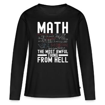 Professeur de mathématiques Mathématiques - T-shirt manches longues Premium bio Femme - noir - Devant - Julia (174cm)