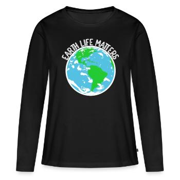 Naturschutz Klima Naturschützer Meer - Frauen Premium Bio Langarmshirt - Schwarz - Vorne - Julia (174cm)