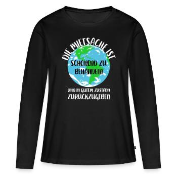 Naturschutz Klima Naturschützer Meer - Frauen Premium Bio Langarmshirt - Schwarz - Vorne - Julia (174cm)