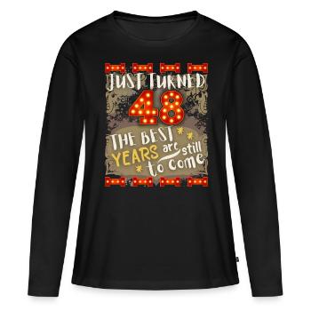 48. Geburtstag 48 Jahre alt Vintage-Design, Spruch - Frauen Premium Bio Langarmshirt - Schwarz - Vorne - Julia (174cm)