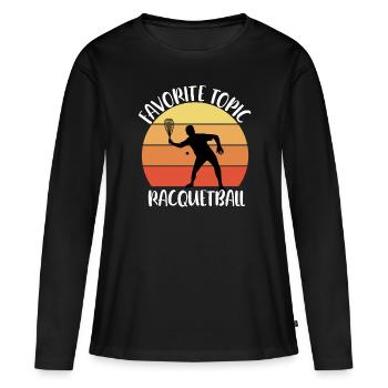 sujet favori Racquetball - T-shirt manches longues Premium bio Femme - noir - Devant - Julia (174cm)