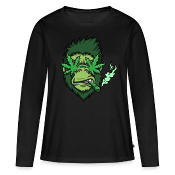 Cannabis - T-shirt manches longues Premium bio Femme - noir - Devant - Julia (174cm)