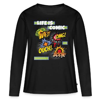 Comic, comic strips, funny saying comic style - Women's Premium Organic Long Sleeve Shirt - black - Front - Julia (174cm)