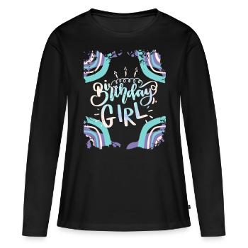Birthday Girl, Birthday Girl, Typography - Women's Premium Organic Long Sleeve Shirt - black - Front - Julia (174cm)