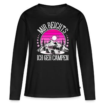 Camping Camper Campen - Frauen Premium Bio Langarmshirt - Schwarz - Vorne - Julia (174cm)