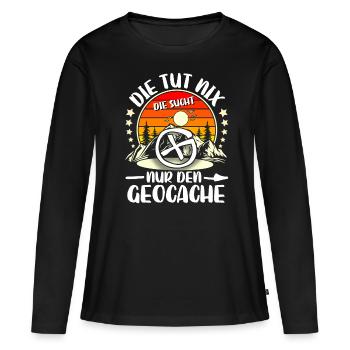 Geocaching Geocacher Geocache - Frauen Premium Bio Langarmshirt - Schwarz - Vorne - Julia (174cm)