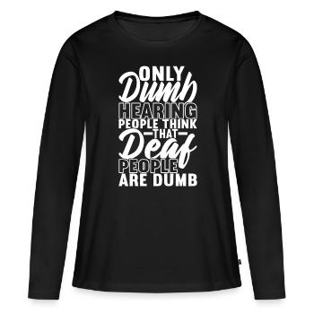 Sourds sourds-muets sourds sourds - T-shirt manches longues Premium bio Femme - noir - Devant - Julia (174cm)