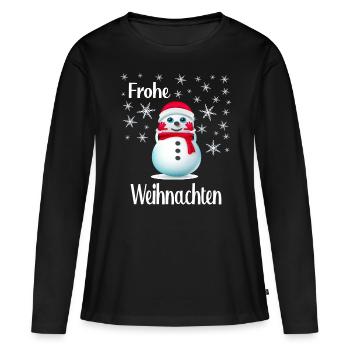 Frohe Weihnachten - Frauen Premium Bio Langarmshirt - Schwarz - Vorne - Julia (174cm)