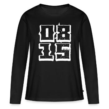 0815 null huit-quinze idiome - T-shirt manches longues Premium bio Femme - noir - Devant - Julia (174cm)