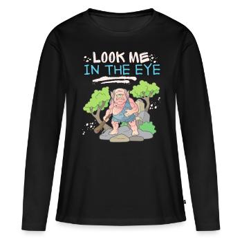 Cyclope, zombie, monstre zombie, dicton drôle - T-shirt manches longues Premium bio Femme - noir - Devant - Julia (174cm)