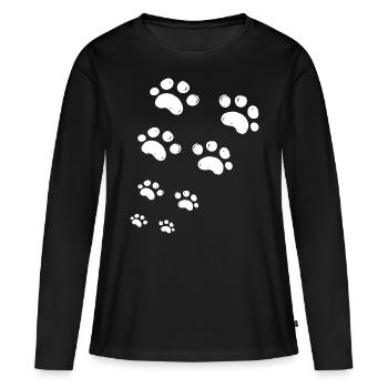 J aime mon chien - T-shirt manches longues Premium bio Femme - noir - Devant - Julia (174cm)