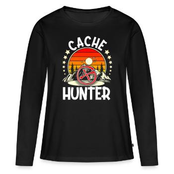 Geocaching Geocacher Geocache - Frauen Premium Bio Langarmshirt - Schwarz - Vorne - Julia (174cm)