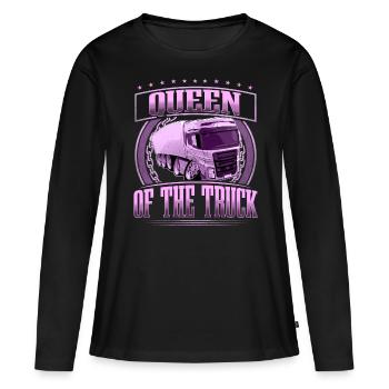 LKW Fahrerin - Frauen Premium Bio Langarmshirt - Schwarz - Vorne - Julia (174cm)