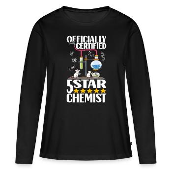 Chimiste chimiste - T-shirt manches longues Premium bio Femme - noir - Devant - Julia (174cm)