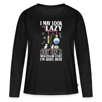 Chimiste chimiste - T-shirt manches longues Premium bio Femme - noir - Devant - Julia (174cm)