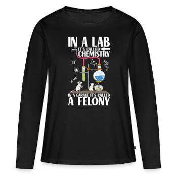 Chimiste chimiste - T-shirt manches longues Premium bio Femme - noir - Devant - Julia (174cm)