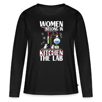 Chimiste chimiste - T-shirt manches longues Premium bio Femme - noir - Devant - Julia (174cm)