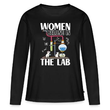 Chimiste chimiste - T-shirt manches longues Premium bio Femme - noir - Devant - Julia (174cm)