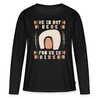 Ascension de Jésus, Dicton biblique, Résurrection - T-shirt manches longues Premium bio Femme - noir - Devant - Julia (174cm)