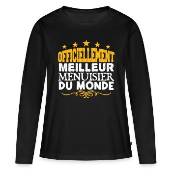 Menuisier | meilleur Menuisier | légende Menuisier - T-shirt manches longues Premium bio Femme - noir - Devant - Julia (174cm)
