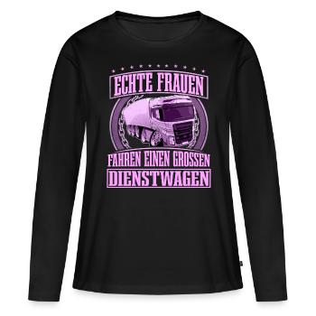LKW Fahrerin - Frauen Premium Bio Langarmshirt - Schwarz - Vorne - Julia (174cm)