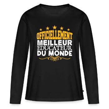 Educateur | meilleur Educateur | légende Educateur - T-shirt manches longues Premium bio Femme - noir - Devant - Julia (174cm)