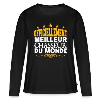 Chasseur | meilleur Chasseur | légende Chasseur - T-shirt manches longues Premium bio Femme - noir - Devant - Julia (174cm)