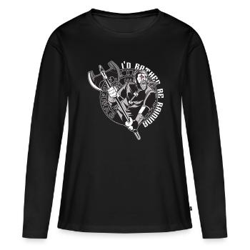 Vikinger Nordisch - Frauen Premium Bio Langarmshirt - Schwarz - Vorne - Julia (174cm)