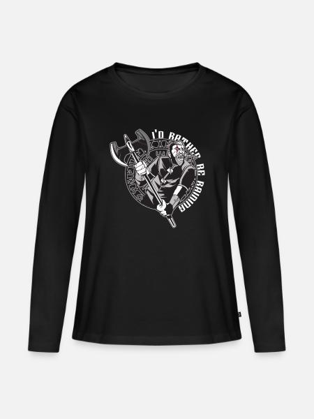 Vikinger Nordisch - Frauen Premium Bio Langarmshirt - Schwarz