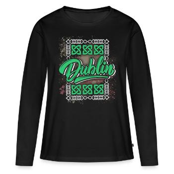 Dublin Dublin-Irlande Irlande, en disant, logo de Dublin - T-shirt manches longues Premium bio Femme - noir - Devant - Julia (174cm)