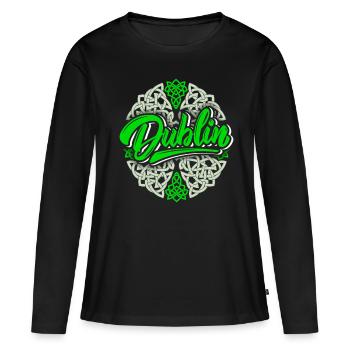 Dublin Dublin-Irlande Irlande, Logo Dublin, Celtic - T-shirt manches longues Premium bio Femme - noir - Devant - Julia (174cm)
