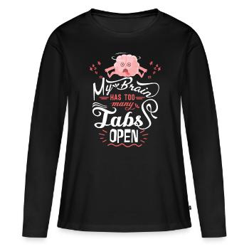Dicton motivant, dicton drôle, concentration - T-shirt manches longues Premium bio Femme - noir - Devant - Julia (174cm)