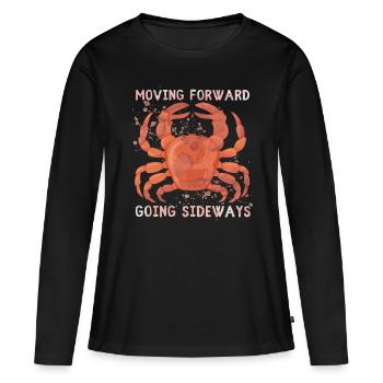 Crab, sea crab, crustacean funny saying - Women's Premium Organic Long Sleeve Shirt - black - Front - Julia (174cm)