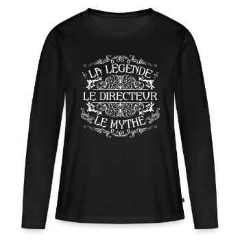 Directeur | meilleur Directeur | la légende le myt - T-shirt manches longues Premium bio Femme - noir - Devant - Julia (174cm)