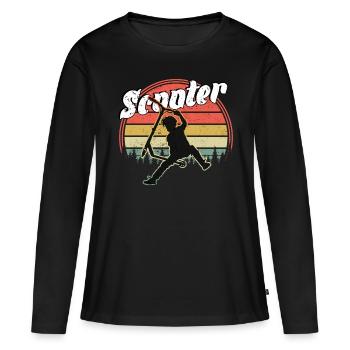 Freestyle Roller - Frauen Premium Bio Langarmshirt - Schwarz - Vorne - Julia (174cm)