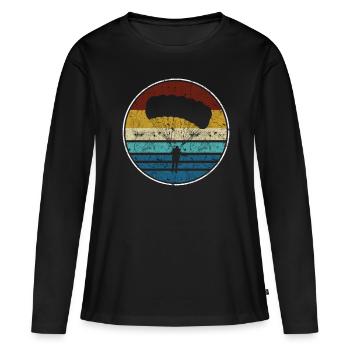 parachute - T-shirt manches longues Premium bio Femme - noir - Devant - Julia (174cm)