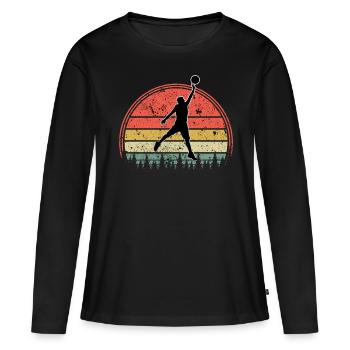 Basketteur - Basket - BBall - Basket Ball - T-shirt manches longues Premium bio Femme - noir - Devant - Julia (174cm)