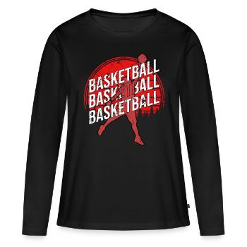 Basketteur - Basket - BBall - Basket Ball - T-shirt manches longues Premium bio Femme - noir - Devant - Julia (174cm)