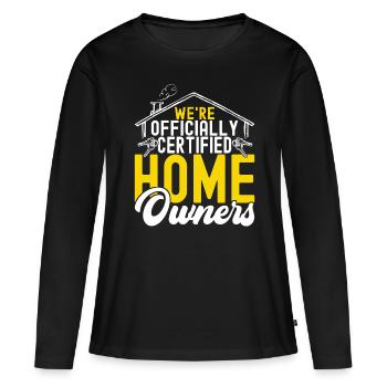 Achat d’une maison pour les propriétaires - T-shirt manches longues Premium bio Femme - noir - Devant - Julia (174cm)