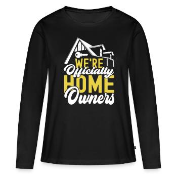 Achat d’une maison pour les propriétaires - T-shirt manches longues Premium bio Femme - noir - Devant - Julia (174cm)