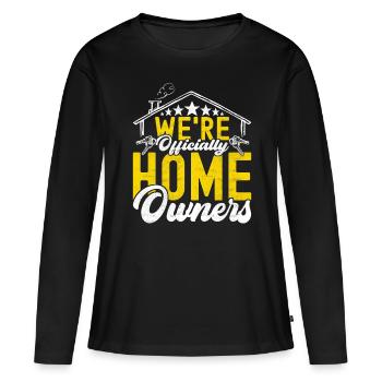 Achat d’une maison pour les propriétaires - T-shirt manches longues Premium bio Femme - noir - Devant - Julia (174cm)
