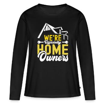 Achat d’une maison pour les propriétaires - T-shirt manches longues Premium bio Femme - noir - Devant - Julia (174cm)