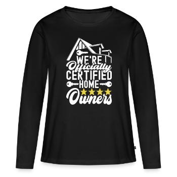 Achat d’une maison pour les propriétaires - T-shirt manches longues Premium bio Femme - noir - Devant - Julia (174cm)