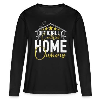 Achat d’une maison pour les propriétaires - T-shirt manches longues Premium bio Femme - noir - Devant - Julia (174cm)