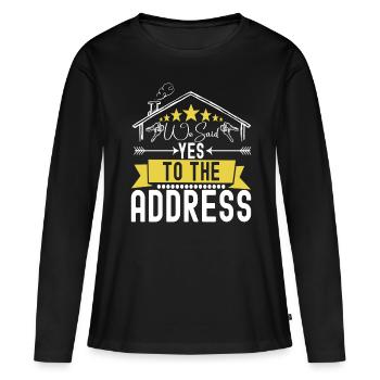 Achat d’une maison pour les propriétaires - T-shirt manches longues Premium bio Femme - noir - Devant - Julia (174cm)