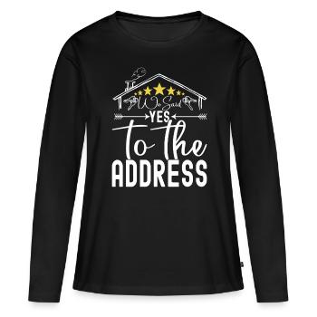 Achat d’une maison pour les propriétaires - T-shirt manches longues Premium bio Femme - noir - Devant - Julia (174cm)